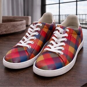 Tory Burch Howell Court Printed Sneaker In New Ivory/Veronica Plaid (Size 8.5)